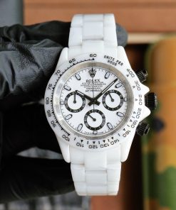 Replica Rolex Daytona Ceramic Case Watch Strap Quartz Movement Watch 40mm